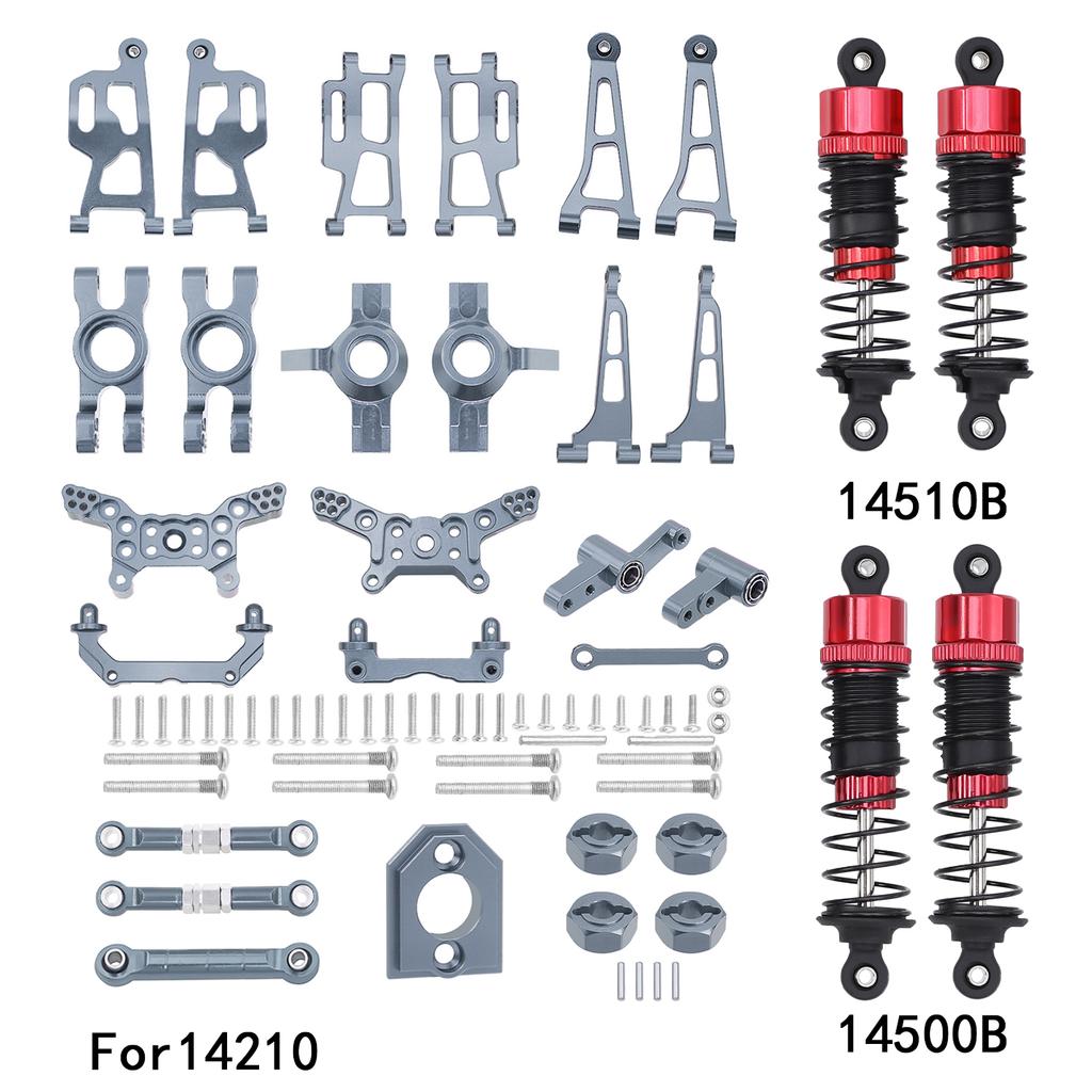 Mjx 14210 14209 H14BM Metal Steering Cup Upper Lower Swing Arm Set Shock Tower Bracket Body Post Hyper Go RC Car Upgrade Parts