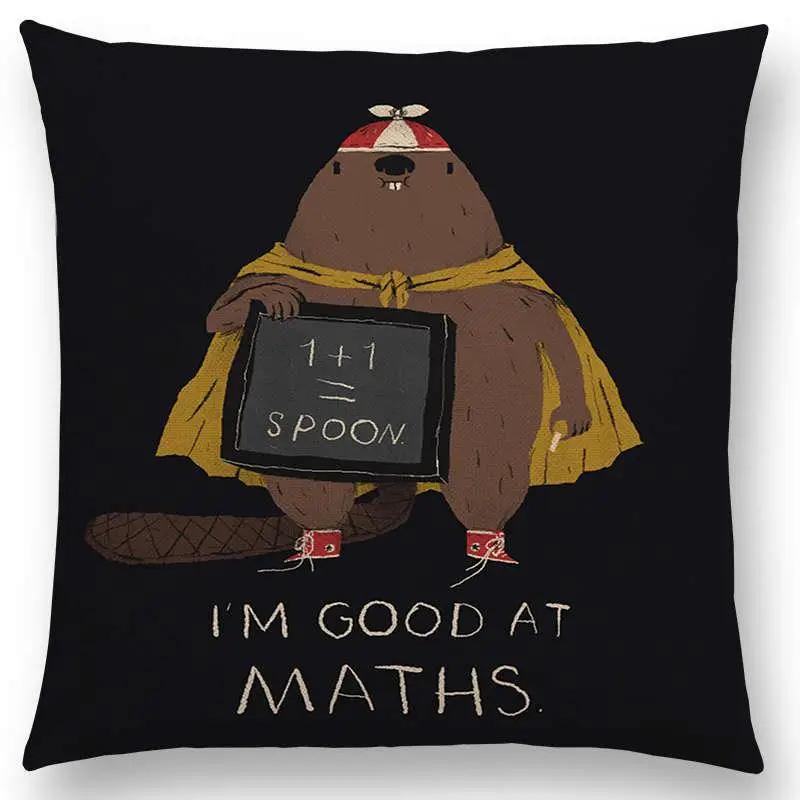 Magical Animals Sofa Throw Pillow Case Fantasy Adventure Fairy Tales Bear Walrus Wild Boar Bird Dog Cushion Cover