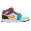 Air Jordan 1 Mid SE GS Flerfarget Barnesneakers Hvit Taxi Mørk-Skygge FN1190-100
