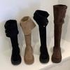 Thick-soled tall knight boots 2025 new suede two-through knee boots retro versatile soft leather boots women