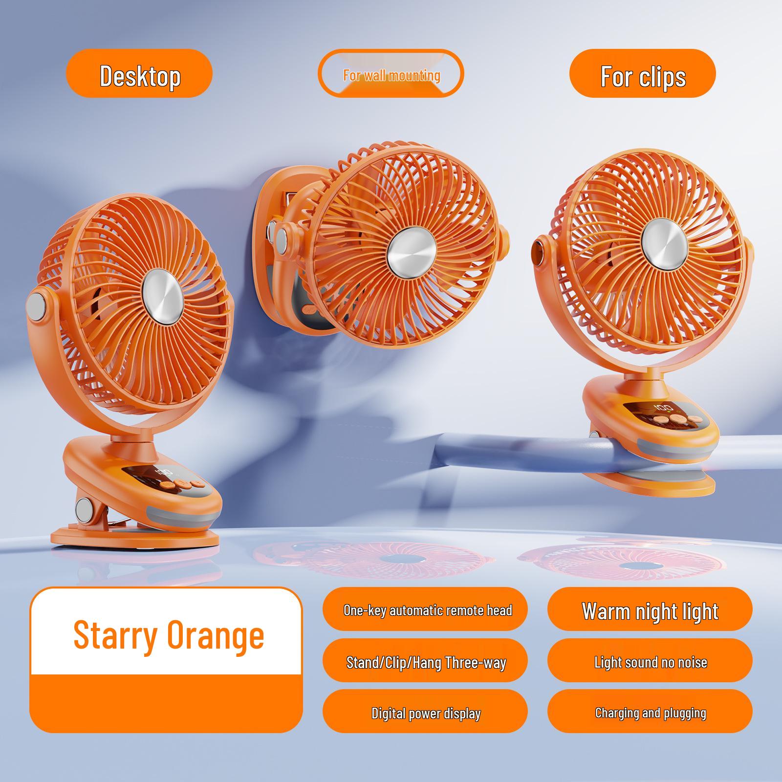 Portable Mini USB Rechargeable Clip-On Fan for Desktop 15cm*14cm*10cm