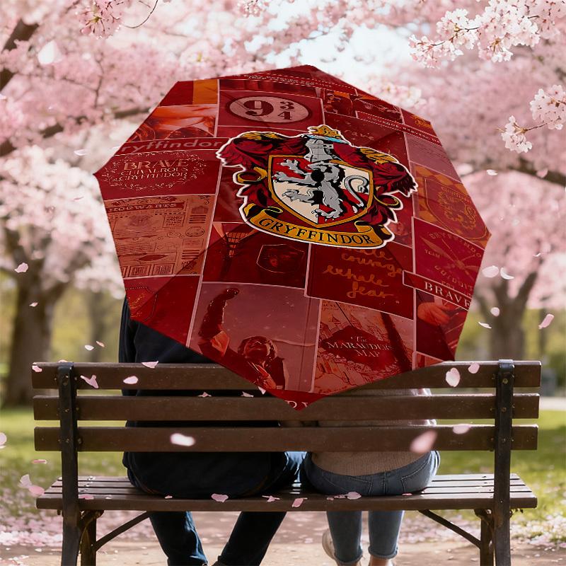 1PC Gryffindor Brave Umbrella-8-Rib Reinforced, Automatic Open, Lightweight & Durable, Cute Fashion Accessory for Outdoor, D2674
