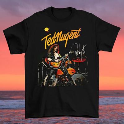 Ted Nugent Guitar World Tour Black Cotton Size S-4XL T-Shirt Unisex T-Shirt