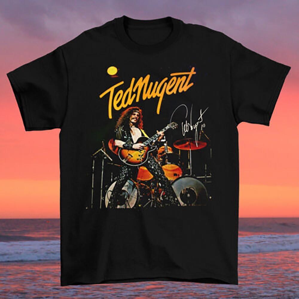 Ted Nugent Guitar World Tour Black Cotton Size S-4XL T-Shirt Unisex T-Shirt XL
