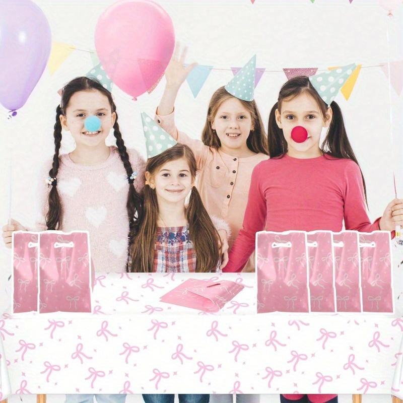 Pink Bow Party Favor Bags Bow Coquette Goody Candy Bags, Pink Bow Party Treat Bags Coquette Party Supplies Decorations for Pink Coquette Bow