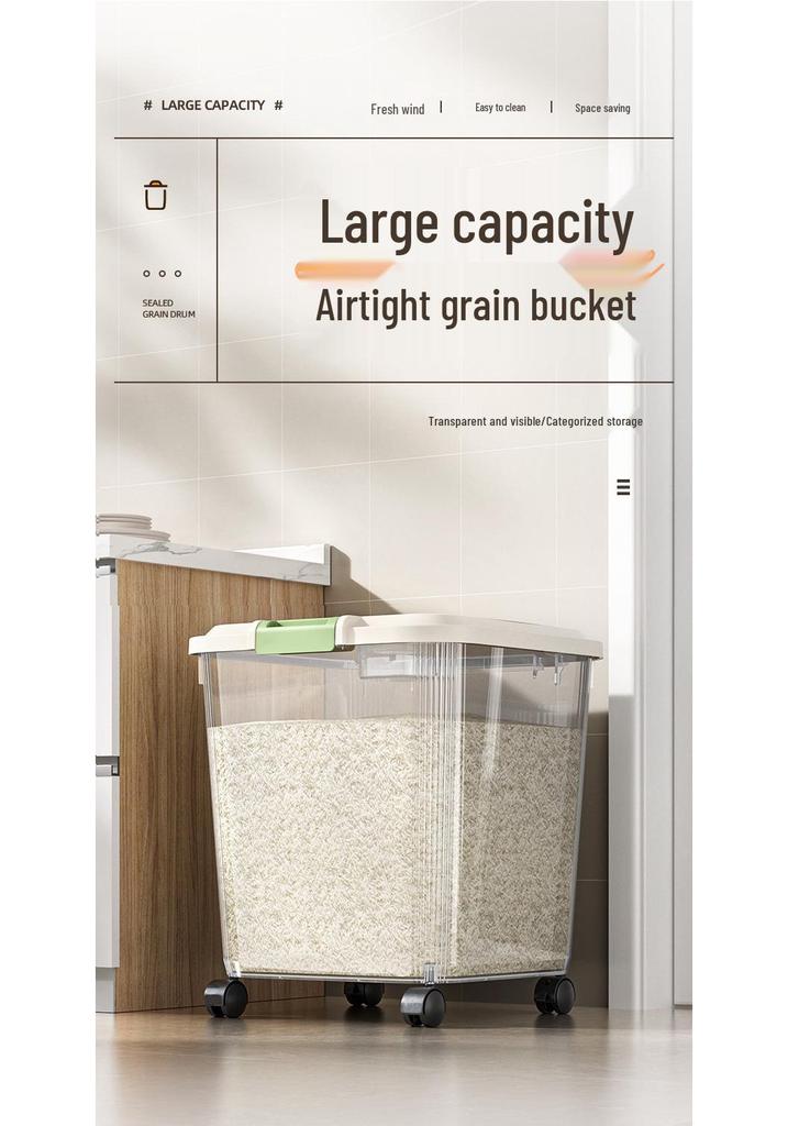 Insect-Proof, Moisture-Sealed Large Capacity Rice Storage Container