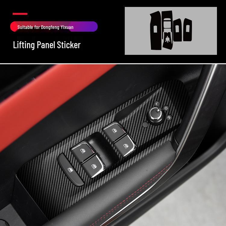 Dongfeng Yixuan Innenkonsole & Tür Anti-Kick Kohlefaser Schutzaufkleber