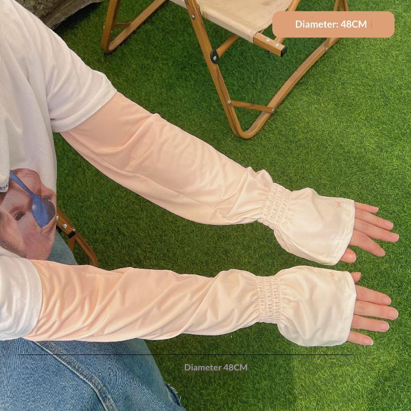New Summer Fashionable Ice Silk Sun Protection Arm Sleeves Gradient Breathable Loose Fit Korean Style Outdoor Travel Ice Sleeves