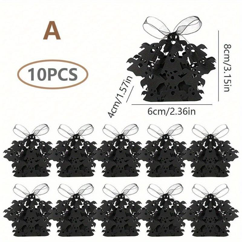 Halloween Candy Boxes with Featuring Spider Web Bat Ghost Spider Hollow Out Patterns Ideal for Party Favors Decorations Gifts