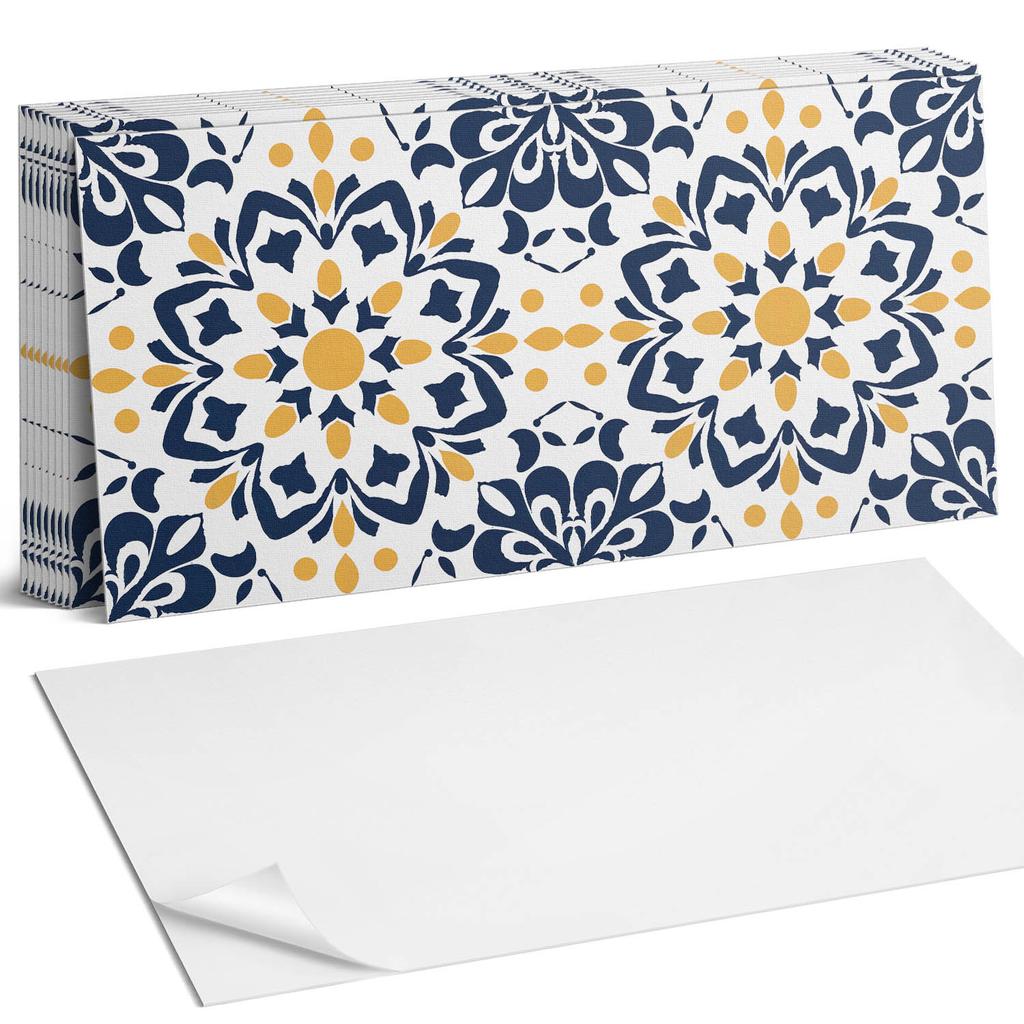 Kafelki Samoprzylepne Winylowe - Ścienna Dekoracja Do Biura Kwiatowy Wzór Mandali 10X40X20 Cm