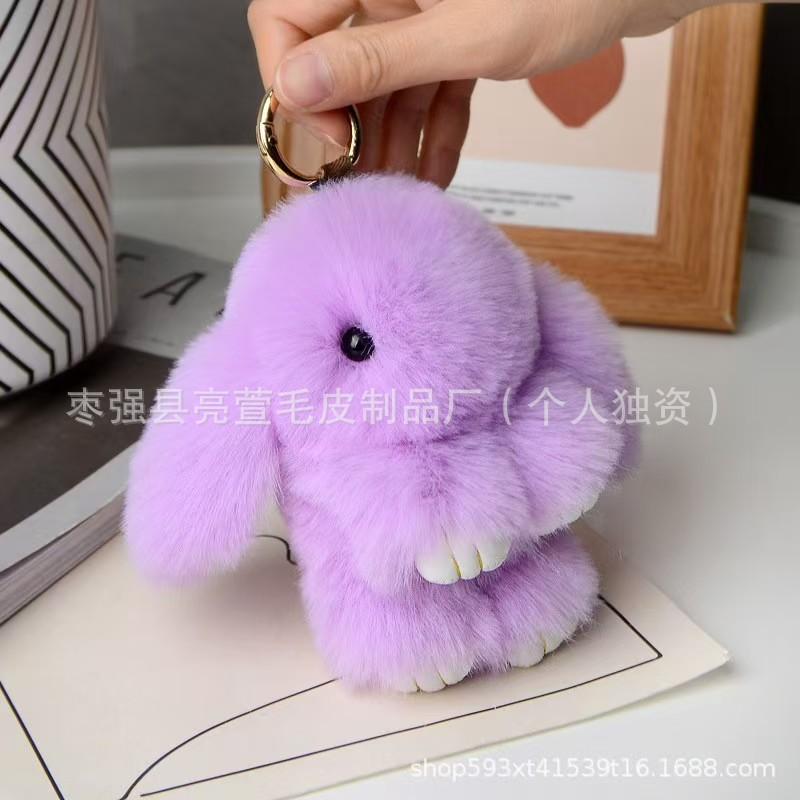New Style 15cm Women's Rabbit Fur Keychain Bag Car Pendant Jewelry Decoration Fashionable Accessory for Bags and Gifts