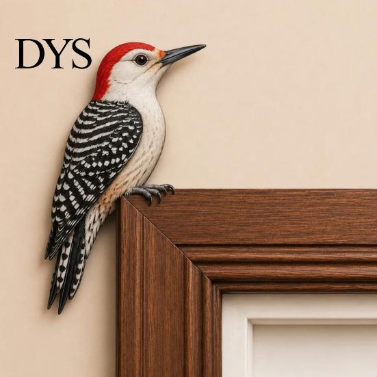 Wooden Bird Door Frame Decor Topper Decor, Adorable Shape Corner Statue, Handcrafted Wood Sign, Woodland Natural Charm Home Accessories Art