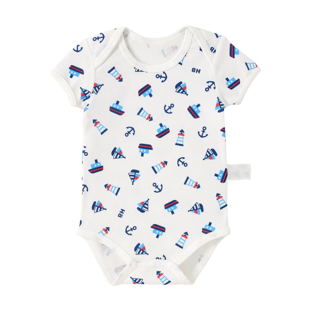 MIKI HOUSE HOT BISCUITS Short Sleeve Body Shirt Set (Pullover Style) 2-Piece (90cm, Blue) 74-9930-574