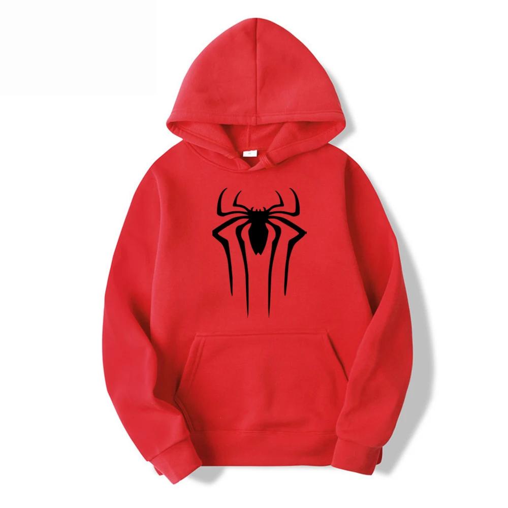 2025 Fashion Men's Hoodie Casual Hoodie Sweatshirt Men's/Women's Top Solid Color Printed Spider Hoodie Sweatshirt
