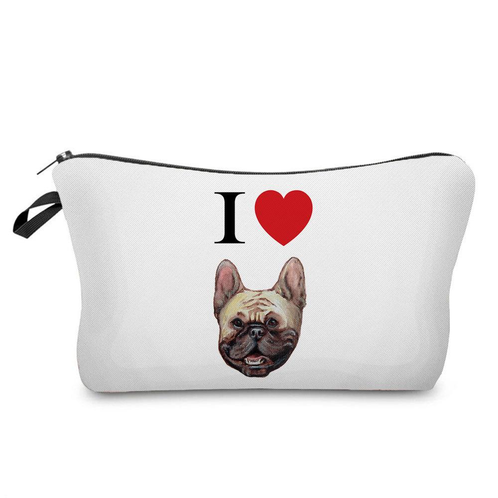 Women Dog Print Cosmetic Bag Toiletries Organize Travel Storage Case  6402