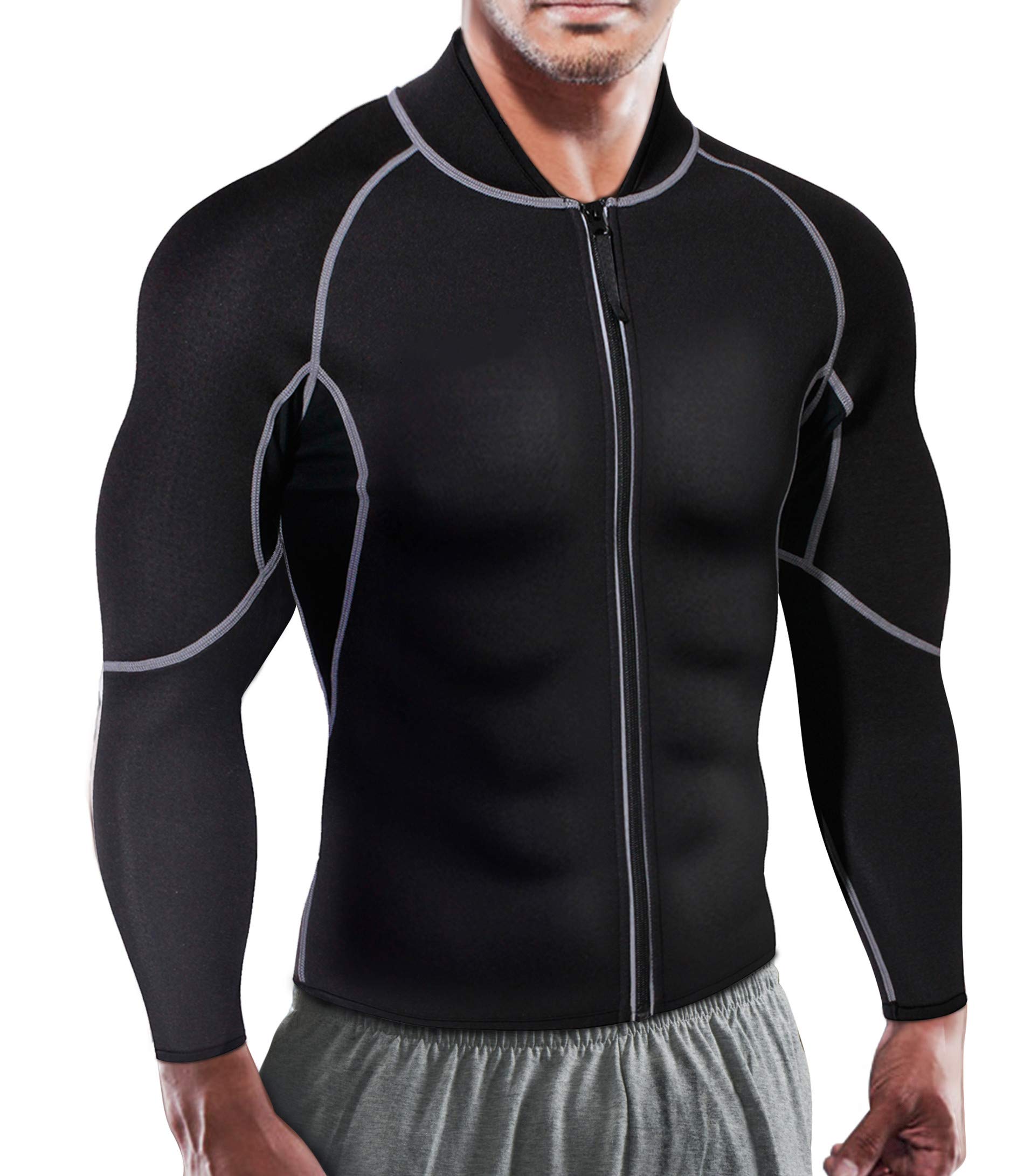 

Костюм для сауны Sawaiko для сильного холода, сауна для живота для похудения, компрессионная одежда для тренировок для мужчин, для тренировок, упражнений, потоотделения, спорта, погоды, похудения, чёрный