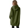Women's Solid Color Zippered Sweatshirt Top Daily Casual Raglan Long Jacket (Without Hood Drawstring)