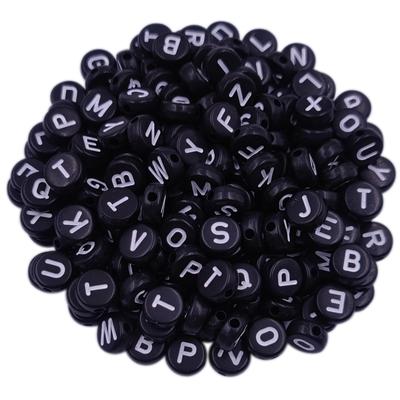 10–50 Stück zur Schmuckherstellung für Halsketten, Armbänder, bunte Buchstabenperlen, Anhänger, 7–11 mm, Acryl, zum Selbermachen