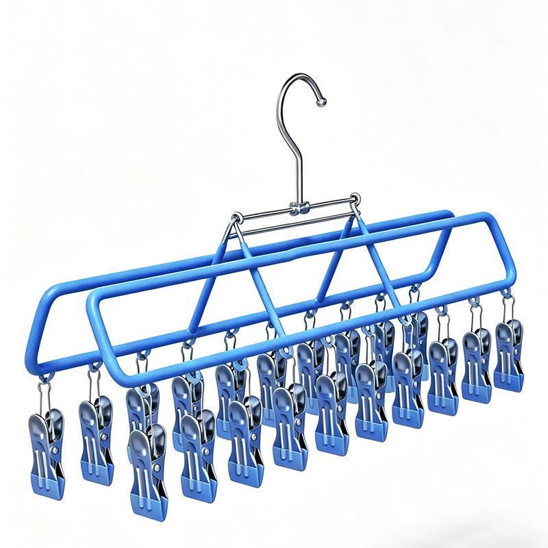 Adjustable Baby & Kids Clothes Rack with Trouser Clips and Small Hangers