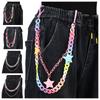 Rainbow Star Belt Chain Double Layer Cross Pants Chain Resin Heart Waist Chain  Jeans Decor