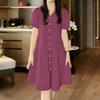 ZANZEA Women Casual V-Neck Solid Color Summer Short Sleeve Dress