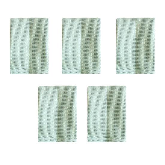 5Pcs Dishwashing Towels Pure Color Water Absorption Cotton Kitchen Clothes Stain Removing Dishcloths Kitchen Rags