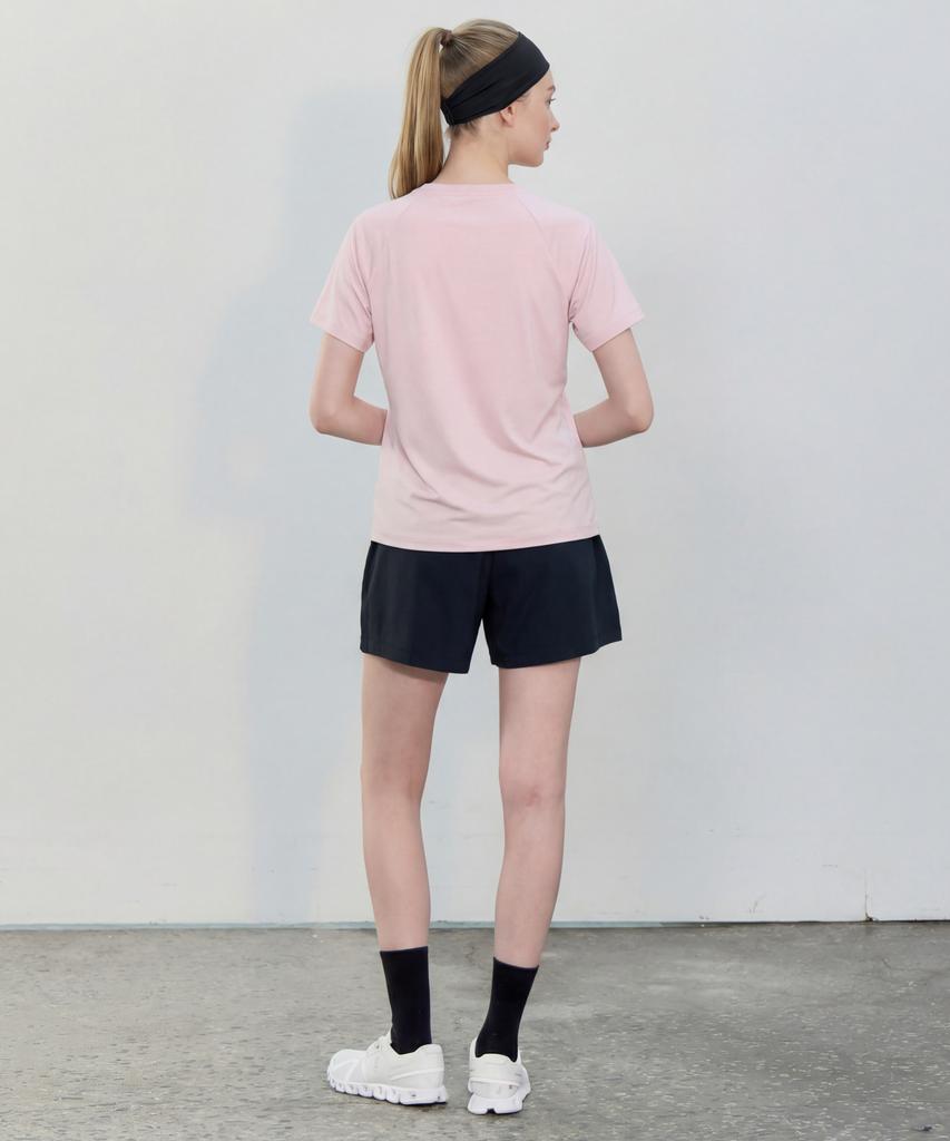 BASIC HOUSE Women'S Cool Breeze Raglan Round Short Sleeve T-Shirt Pink Lzts3223 (Type B)
