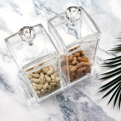 Luftdichte Vorratsdose aus Acryl mit rautenförmigem Deckel, bruchsichere Keksdosen für die Küchentheke, Süßigkeiten, Apothekerdosen, Nüsse und Kaffeebohnen, 2 Stück
