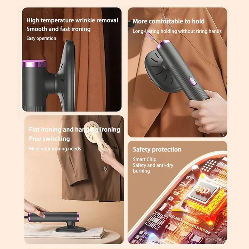 Portable Travel Hanging Iron, Handheld Steamer Iron, Travel Specific Fast Heating, Clothing Fabric Ironing Machine with Handle