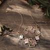 Geometric Necklace Bracelet Earrings Vintage Square Bracelet Vintage Colored Necklace  Party
