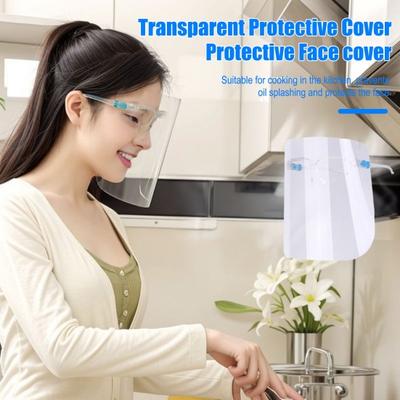 Anti-Splash Face Shield with Frame Anti-fog Cooking Mask Clear Goggles Full Face Protection Reusable Transparent Face Mask for Kitchen Use
