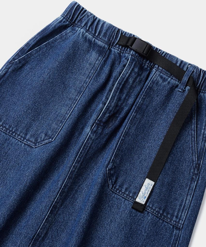 COLUMBIA UNIVERSITY Sl-Label Belted Denim Skirt Midnight Denim