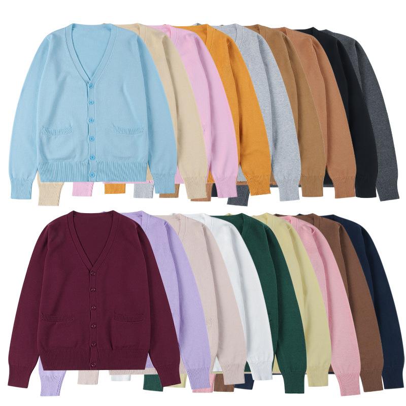 Maglione Monocolore Caramella Donna Top Lavorato a Maglia Cardigan Femminile Sottile Primavera Autunno Manica Lunga Giacca per Adulti Abbigliamento Slim XS-2XL
