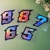 1PC Holographic Carbon Arabic Numerals Motorcycle Sticker Waterproof for Motorbike Fuel Tank Windshield Scooter Bike Vinyl Decal