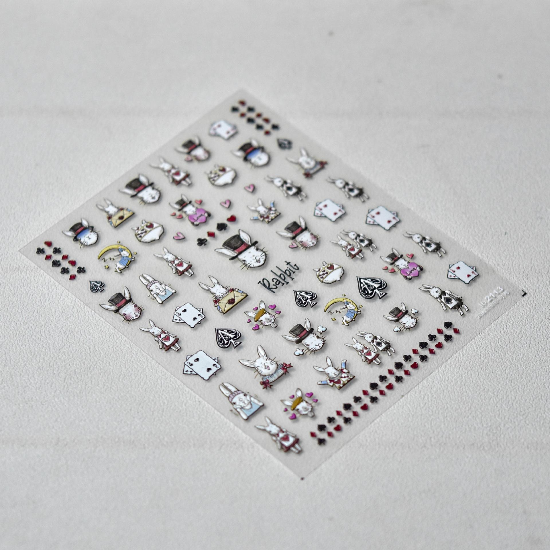 Темный кролик рельефная наклейка для ногтей украшение для ногтей своими руками креативное — фото 7