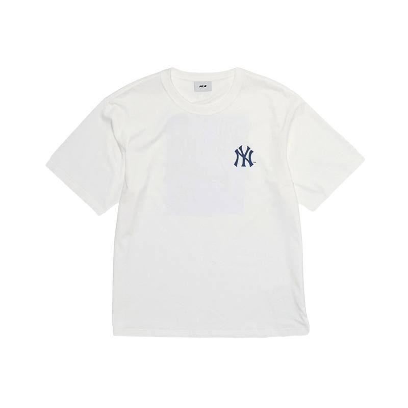 MLB T Shirts Unisex Ivory Crew Neck Moderate 3ATSX0863-50IVS