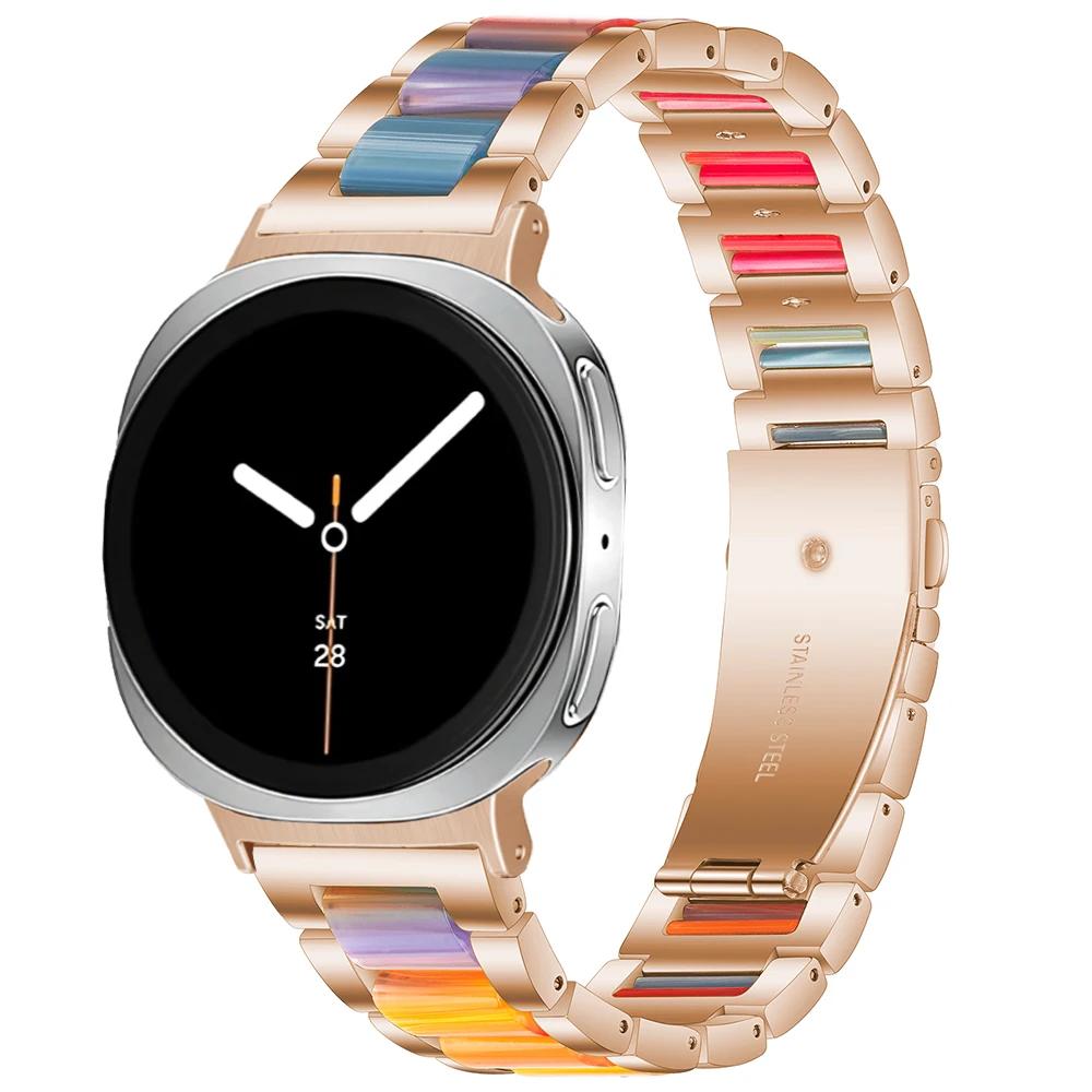 Damen Harzarmband für Samsung Galaxy Watch 8 Classic 46mm 8 44mm 40mm Edelstahlarmband für GALAXY Ultra 47mm 2025 Armband