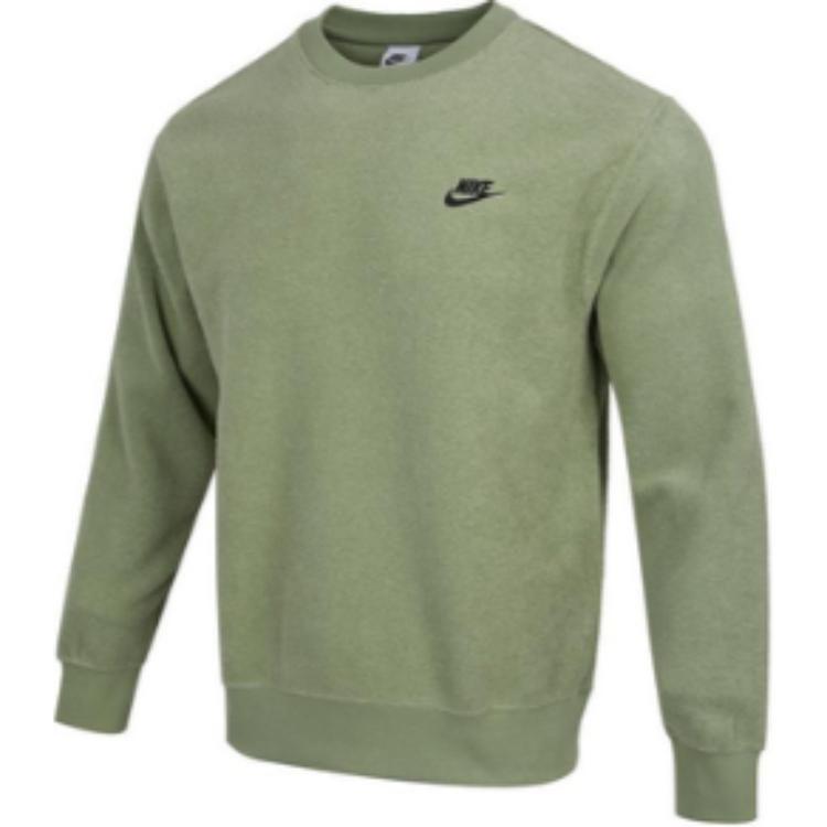 Nike Sweatshirts Men's Oil Green Crew Neck Moderate Regular FB4980-386
