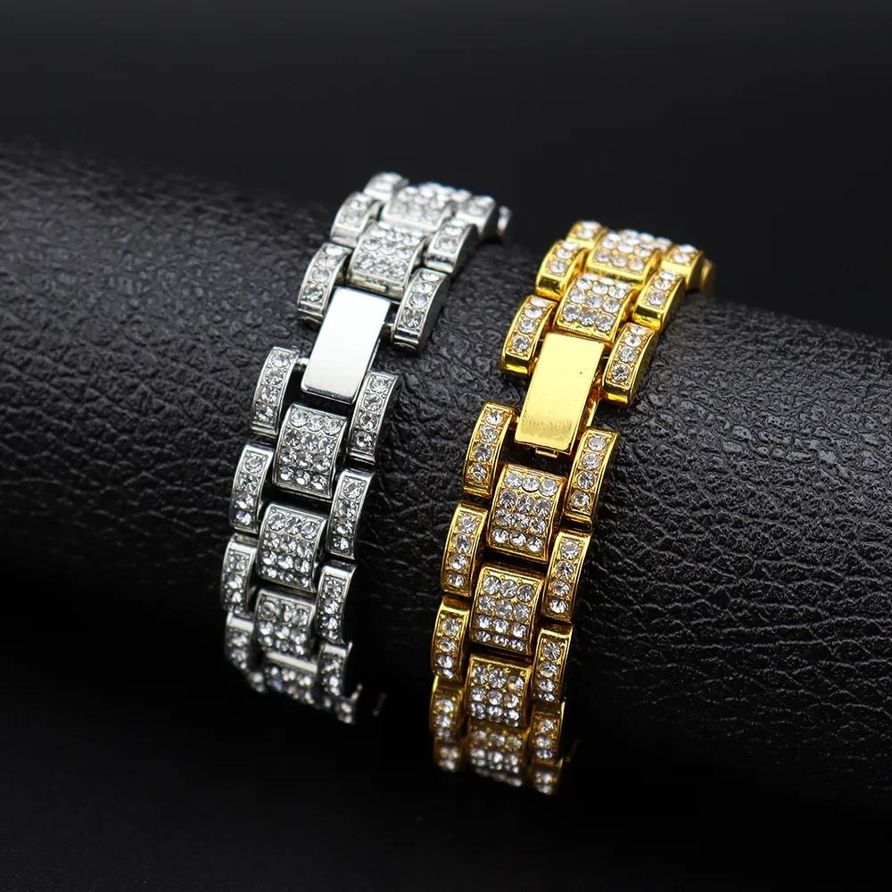 

Ins Hip Hop Hiphop Heavy Industry Trend Rap Tank Chain Cuban Bracelet Bracelet Ring Hand Jewelry 22CM