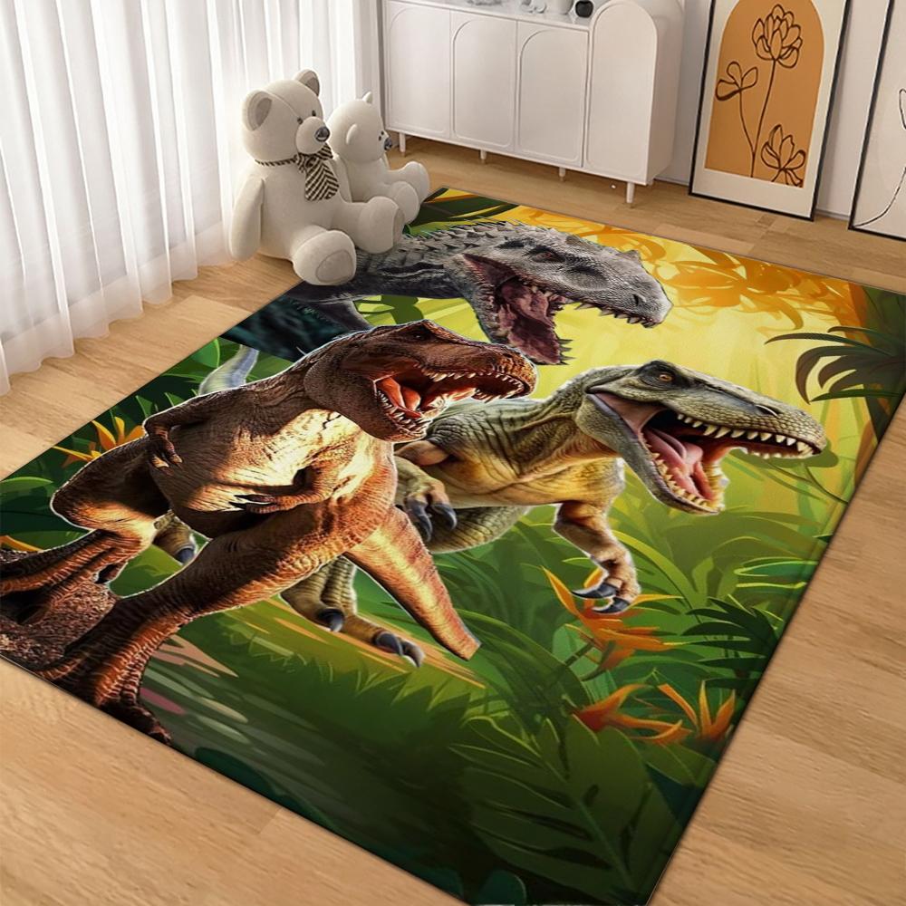 Dinosaurs Jungle Patterned Rug Soft Nonslip Carpet For Kids Bedroom Play Area Home Decor Memorial Gift