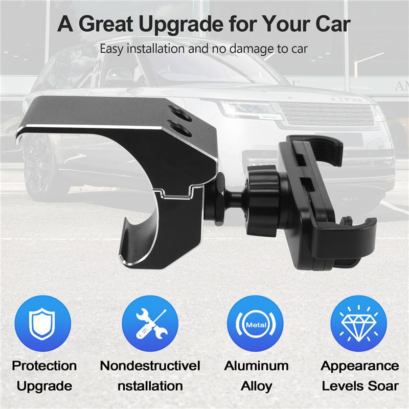 

Dashboard Side Phone Holder Mount Aluminum Alloy For Land Rover Defender 90 110 2020 2025 2025 Car Accessories-A99D чорний