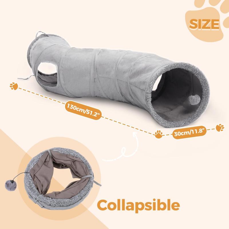 Cat Tunnel Pet Toy Toy with Ball and Hole Foldable Cat Tunnel Easy To Store