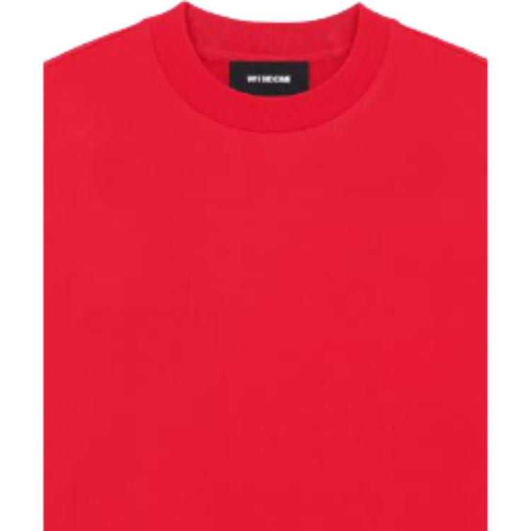 We11done Ss23 Solid Color Loose Fit Round Neck Casual Short Sleeve T-Shirt Unisex Tops WD-TT1-23-711-U-RD