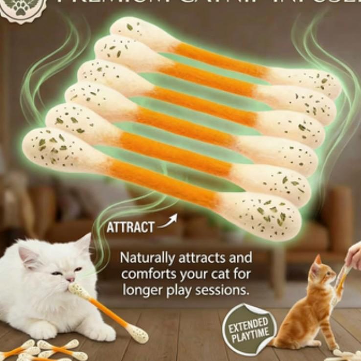 Wool Felt Cat Toys with Catnip For Kitten Enrichment Interactive Catnip Infused Enrichment Sticks For Indoor Cats