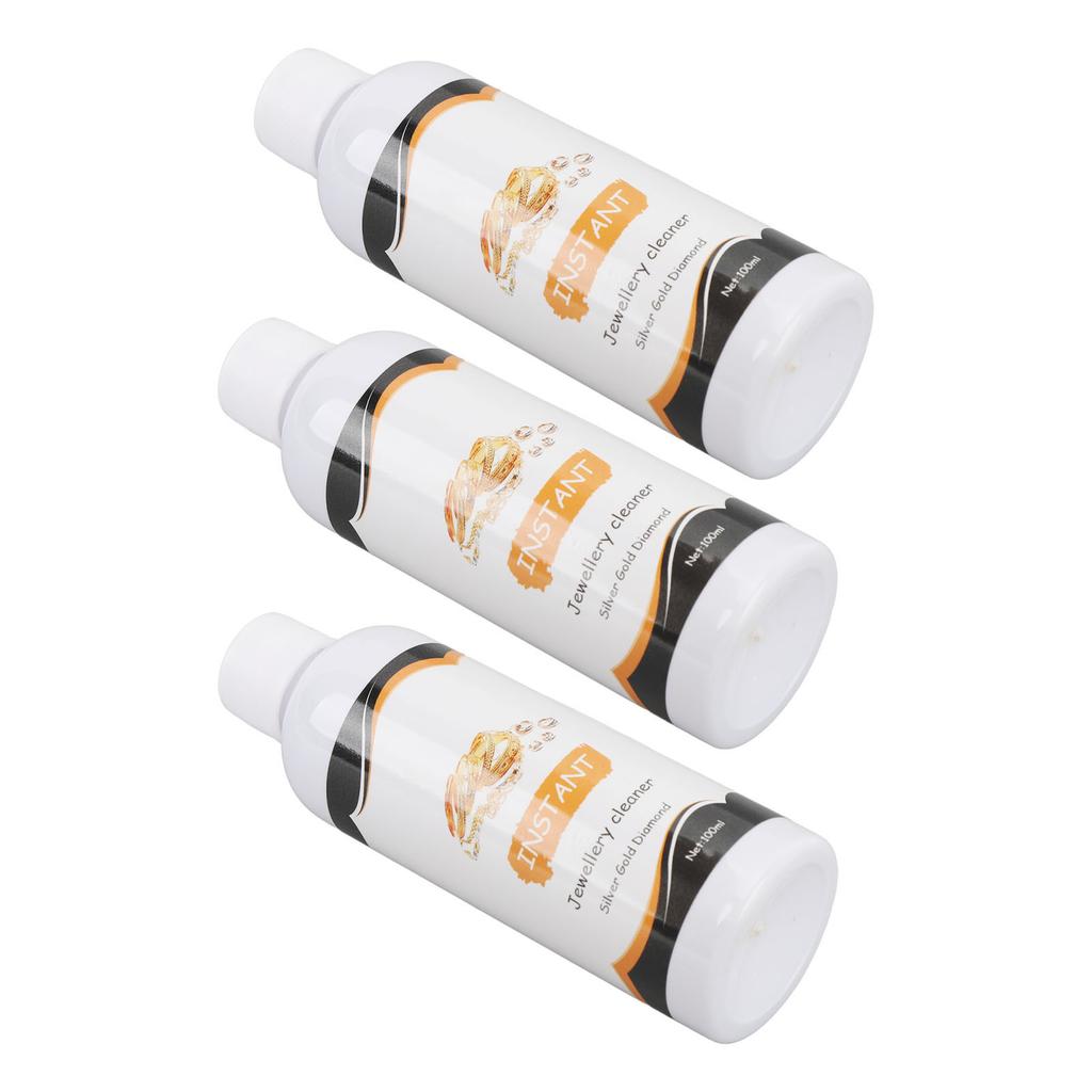 3 Bouteilles 100ml Liquide Nettoyant Bijoux Solution d'Entretien de Surface Agent Nettoyant Décontaminant pour