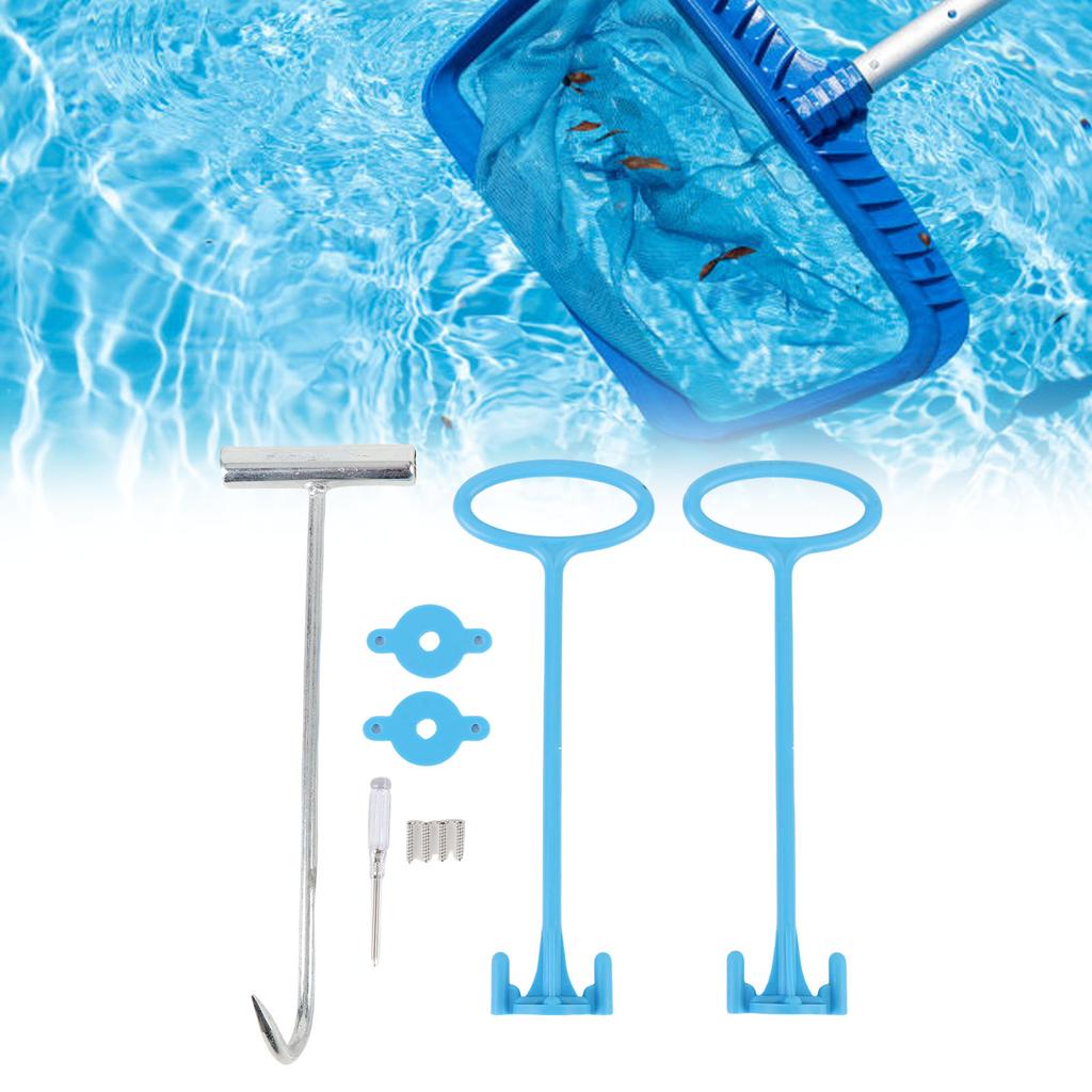 Pool Skimmer Basket Handle Hook Set Swimming Pool Basket Lifting Hook Pool Cleaning Accessory