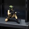 Tactical Gear Models 3D Printed Beauty Desktop Ornament, Mini Soldier Figurine, Office Desk Decorations Female Figurine with Military Design,