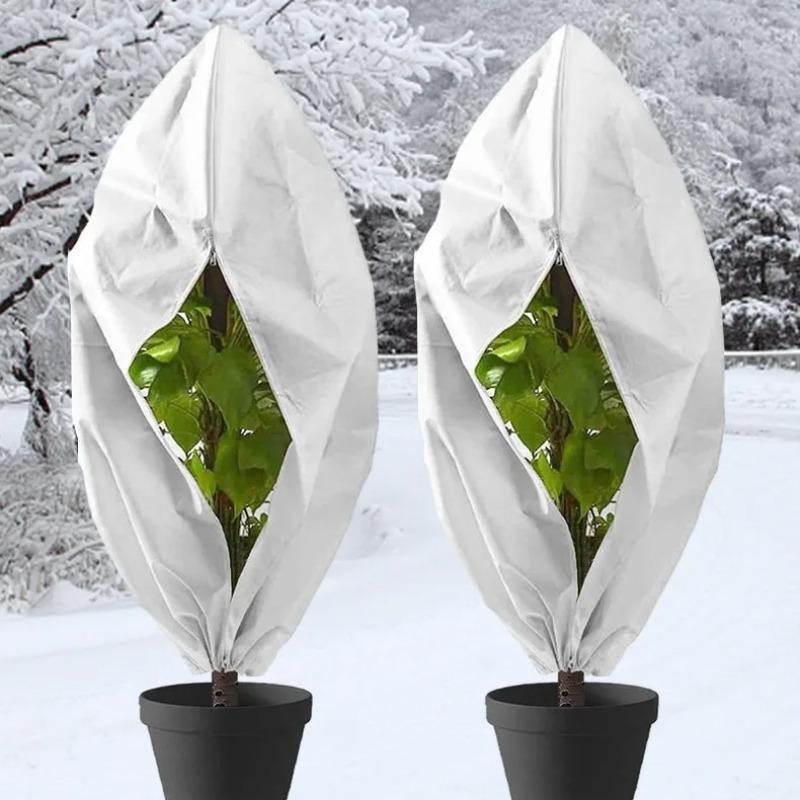 Multi-size Winter Plant Protection Bag Non-woven Plant Against Cold Warm Cover with Zipper Drawstring Vegetation Anti-Frost Bags