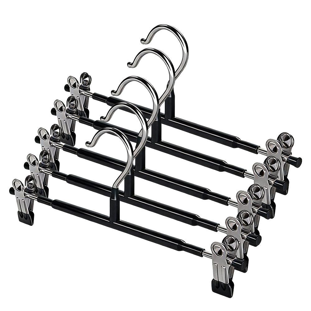 Durable Adjustable Pants Hangers with Clips Non-Slip No Trace Clothes Clip Windproof Skirt Hangers