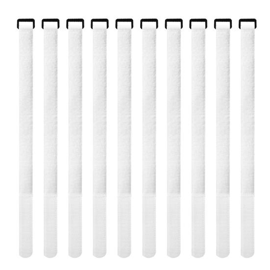 10Pcs Soccer Goal Net Strap Adjustable Fastener Tape Heavy Duty Multifunction White Soccer Goal Attachment Strap Soccer Accessories